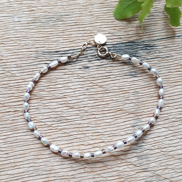 5 Octobre sidabro apyrankė su perlais PIPA BLANC 5 Octobre sidabro apyrankė su perlais PIPA BLANC